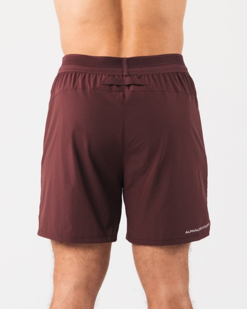 Alphalete Studio Kort 6" Shorts Herre Sangria | CUAJHN-257