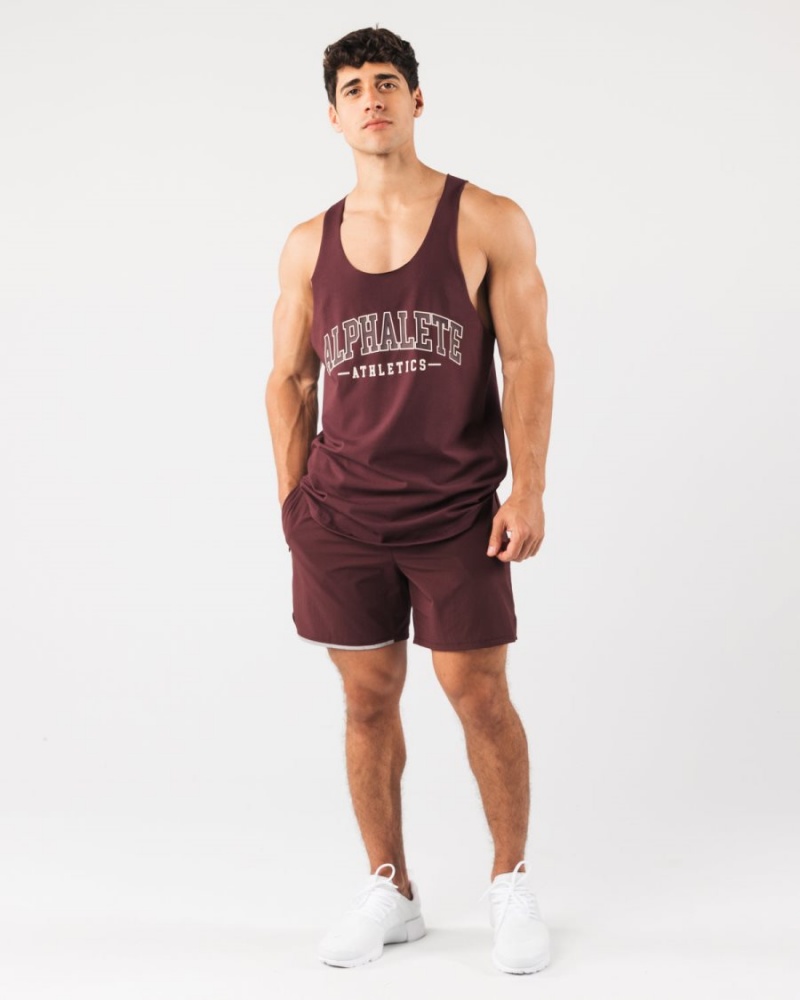 Alphalete Studio Kort 6" Shorts Herre Sangria | CUAJHN-257