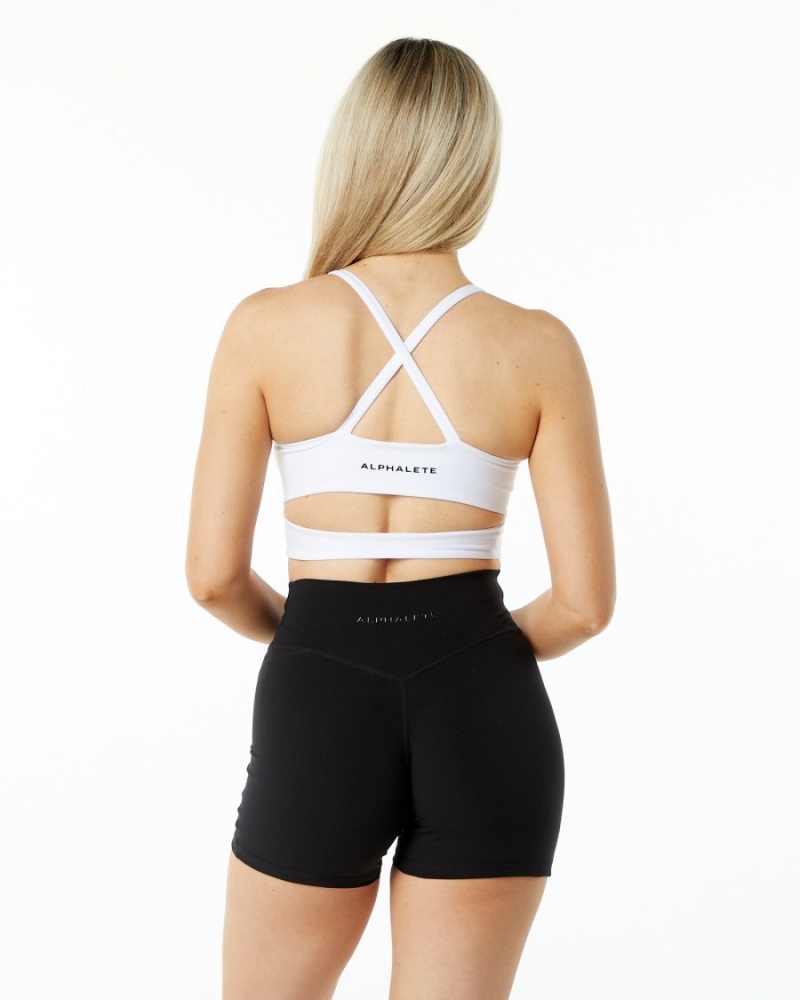 Alphalete Surface Altitude Bra Sports BH Dame Hvite | IMYLXS-854