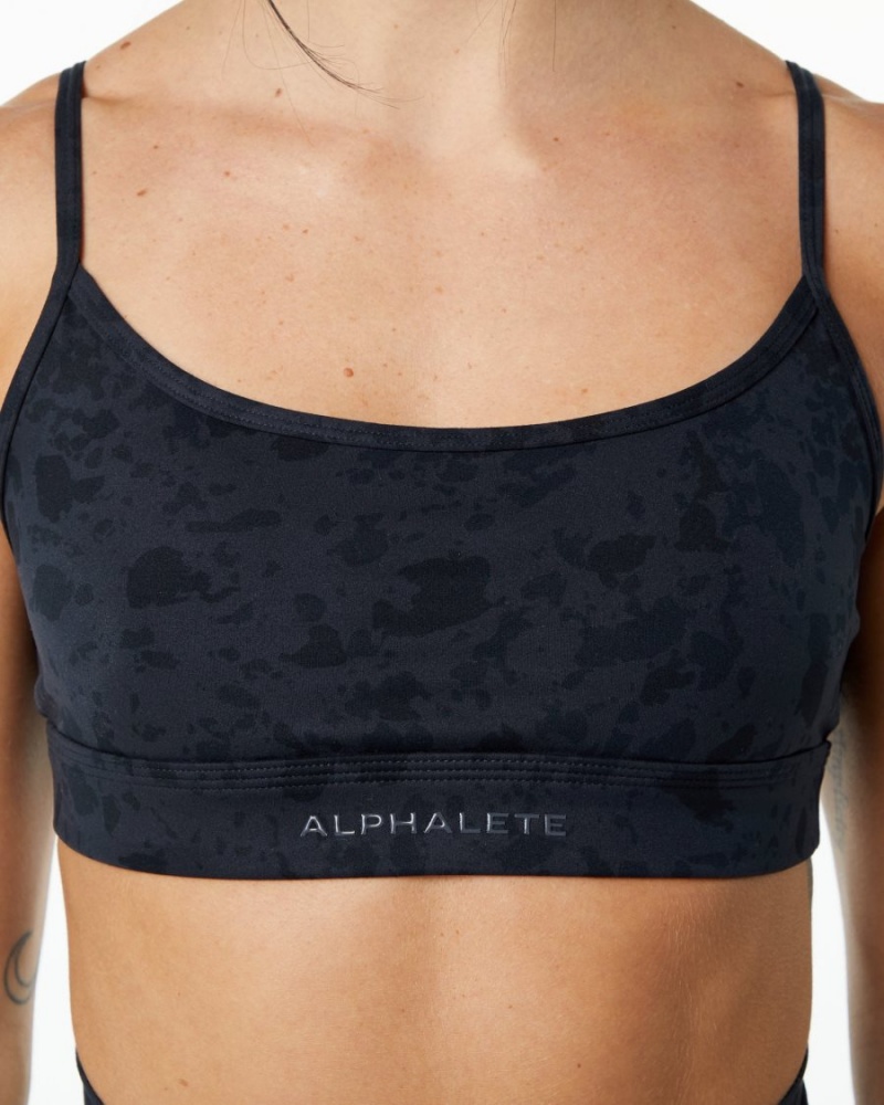 Alphalete Surface Limitless Bra Sports BH Dame Svarte | GYZRNV-516