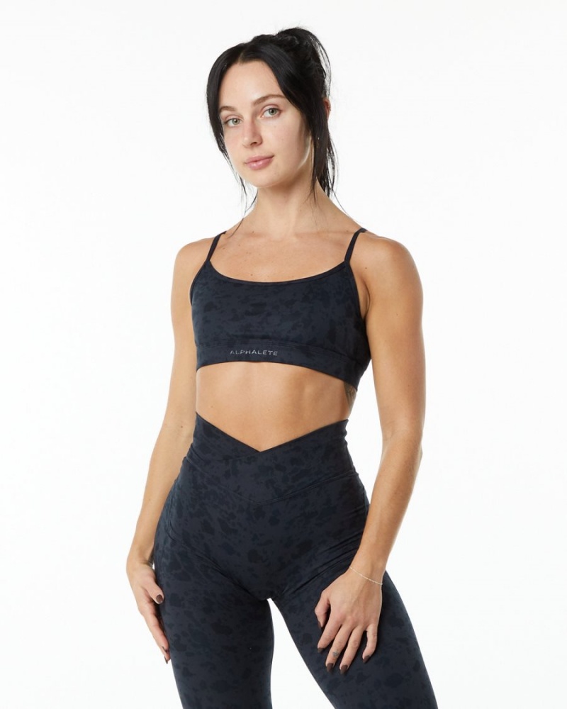 Alphalete Surface Limitless Bra Sports BH Dame Svarte | GYZRNV-516