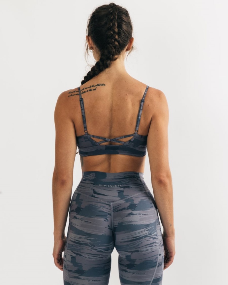 Alphalete Surface Limitless Bra Sports BH Dame Grå Camouflage | FUYNZE-692