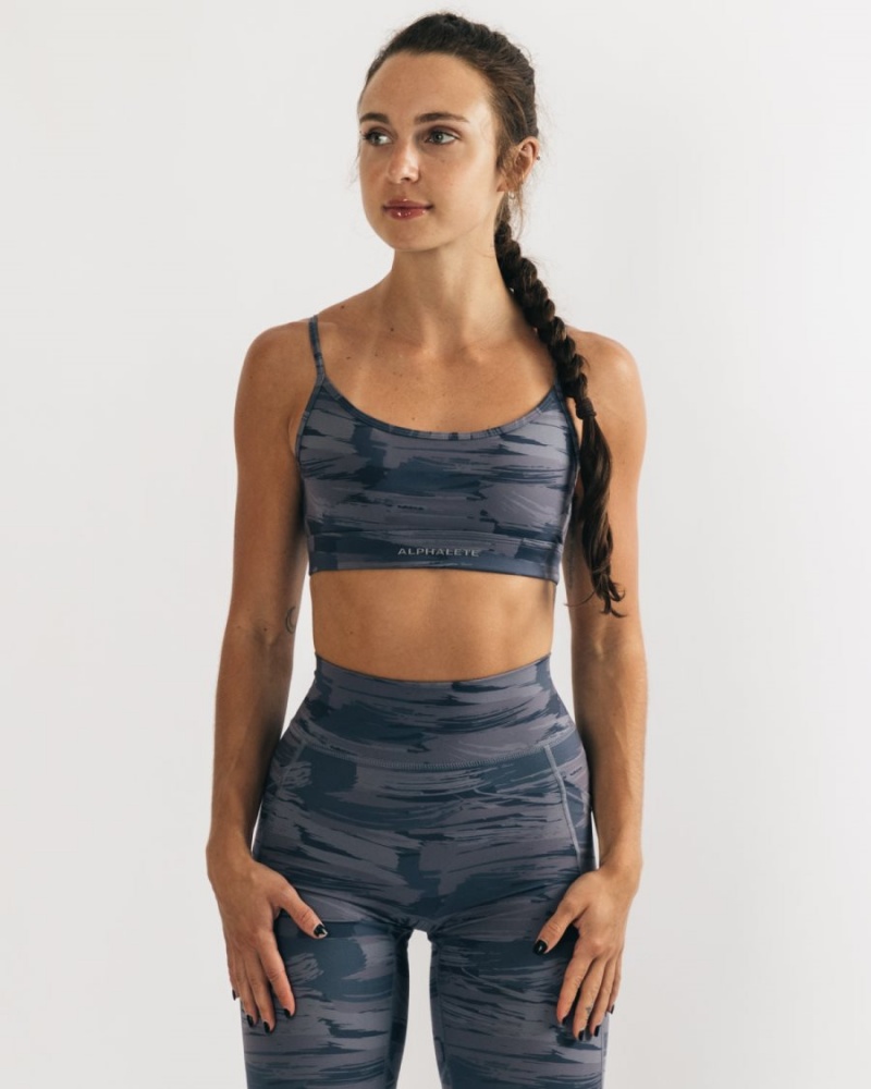 Alphalete Surface Limitless Bra Sports BH Dame Grå Camouflage | FUYNZE-692