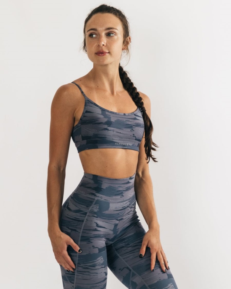 Alphalete Surface Limitless Bra Sports BH Dame Grå Camouflage | FUYNZE-692