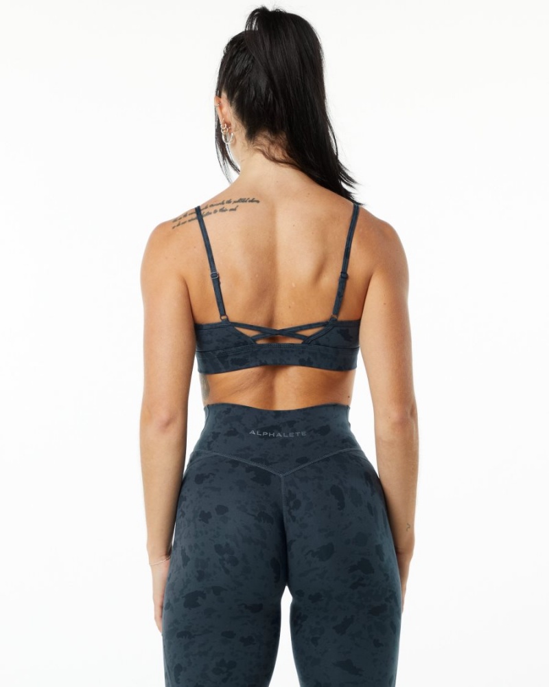 Alphalete Surface Limitless Bra Sports BH Dame Blå | VHWFOE-602