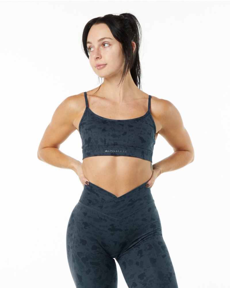 Alphalete Surface Limitless Bra Sports BH Dame Blå | VHWFOE-602