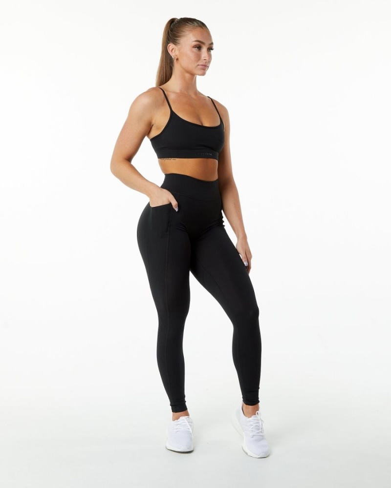 Alphalete Surface Pocket Legging 29" Leggings Dame Svarte | COJKBH-619