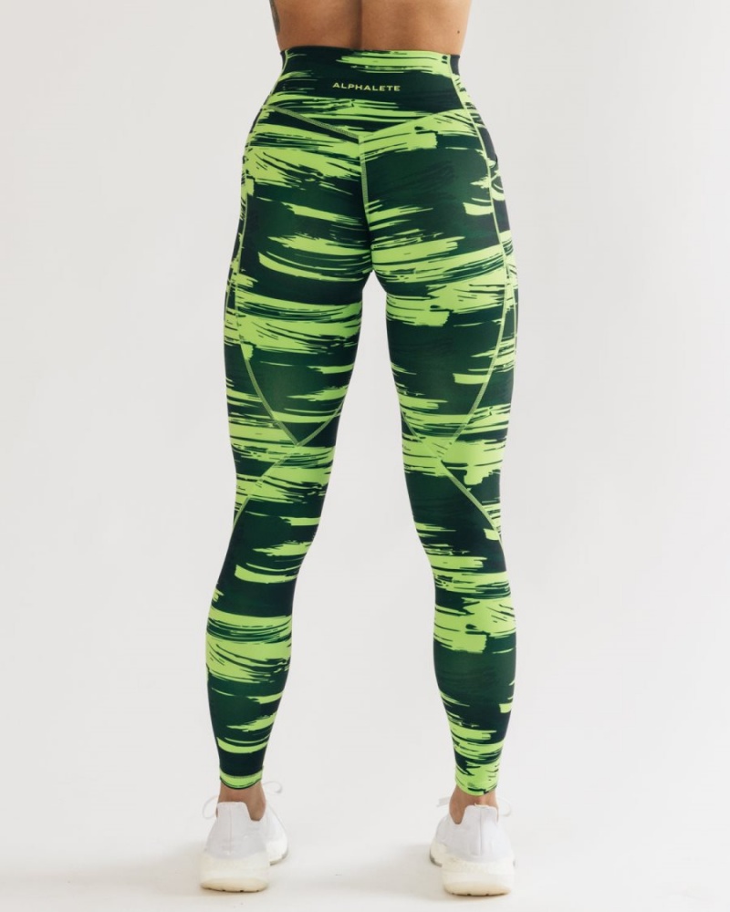 Alphalete Surface Pocket Legging Leggings Dame Camouflage | BOESLU-612