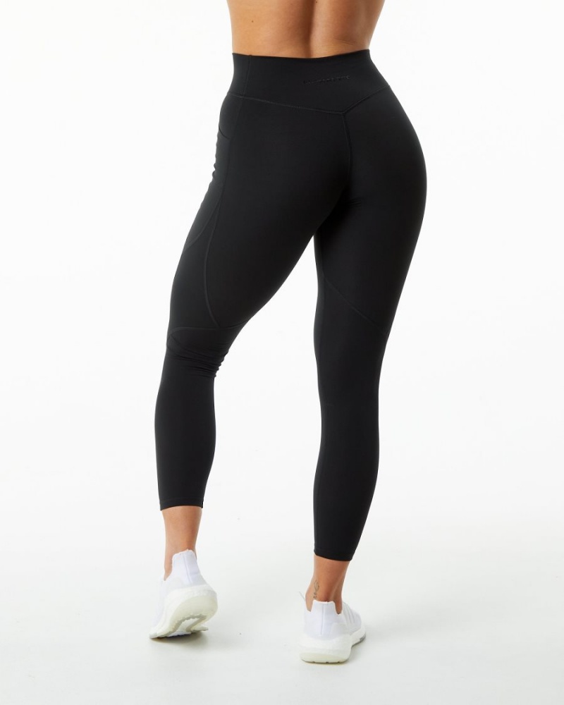 Alphalete Surface Pocket Legging Leggings Dame Svarte | QBMHNU-256