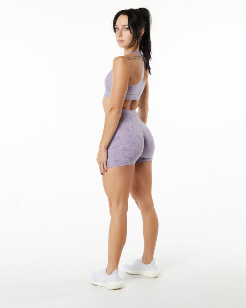 Alphalete Surface Power Kort 5" Shorts Dame Pebble Print Misty Lilac | WALOCN-493