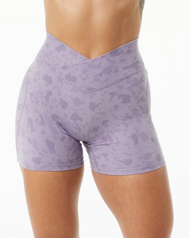 Alphalete Surface Power Kort 5" Shorts Dame Pebble Print Misty Lilac | WALOCN-493