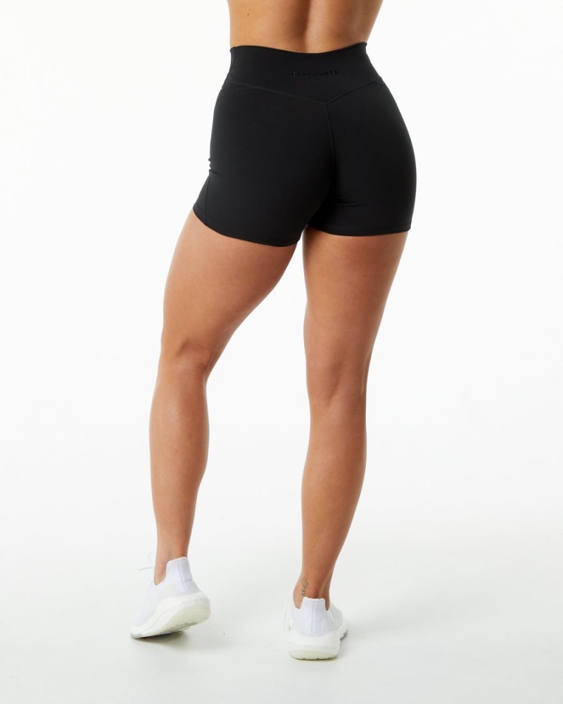 Alphalete Surface Power Kort 5" Shorts Dame Svarte | QVUETM-895