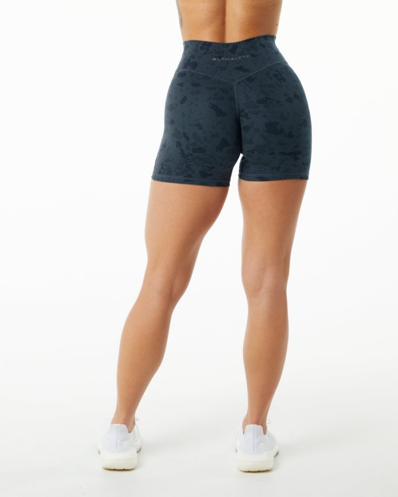 Alphalete Surface Power Kort 5" Shorts Dame Blå | RKLTMA-273