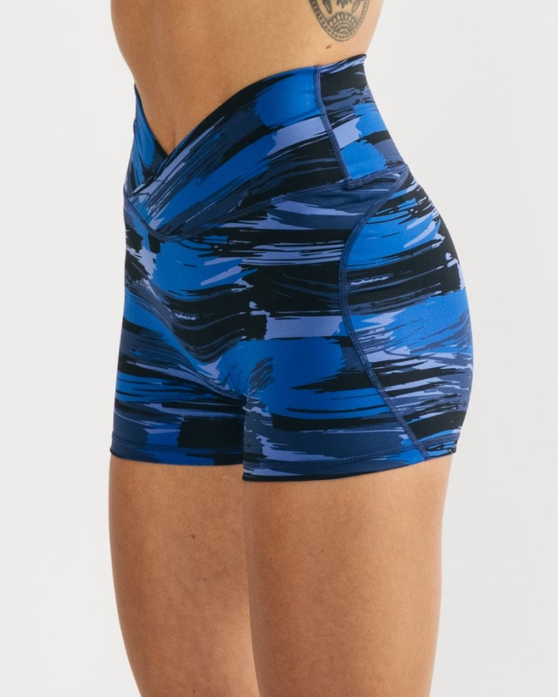 Alphalete Surface Power Kort 5" Shorts Dame Blå Camouflage | ACEXFG-123