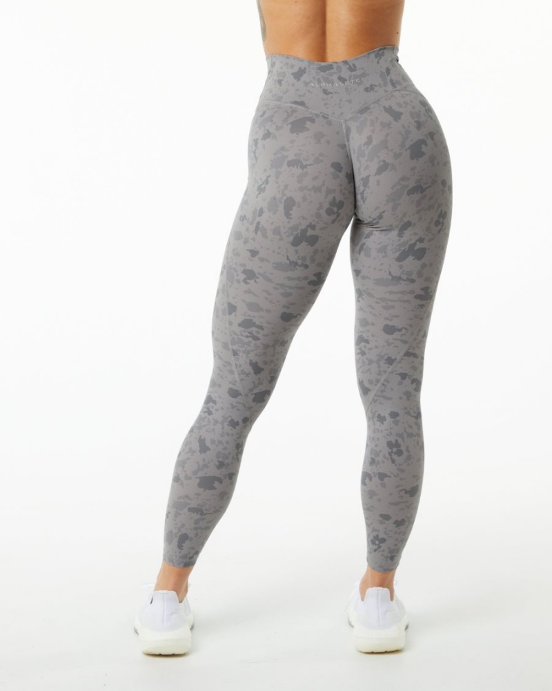 Alphalete Surface Power Legging Leggings Dame Grå | GNCSFX-690