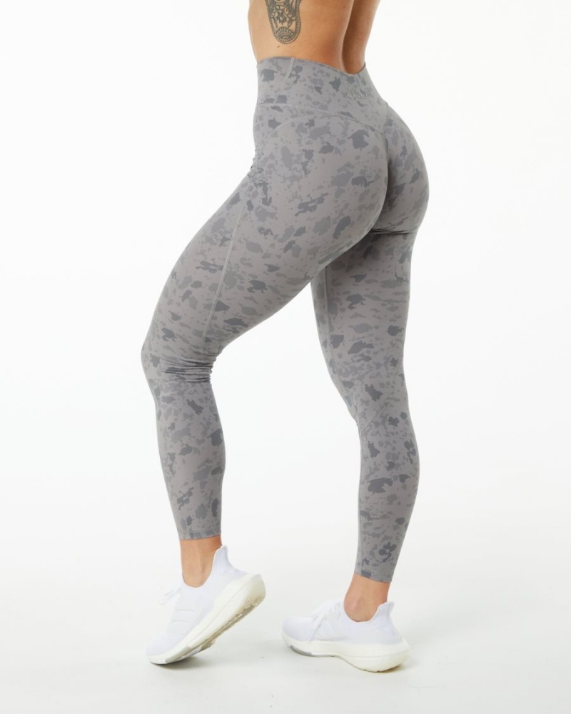 Alphalete Surface Power Legging Leggings Dame Grå | GNCSFX-690