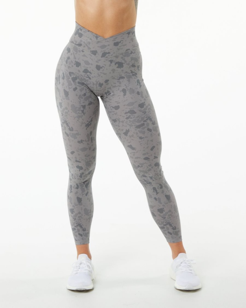 Alphalete Surface Power Legging Leggings Dame Grå | GNCSFX-690