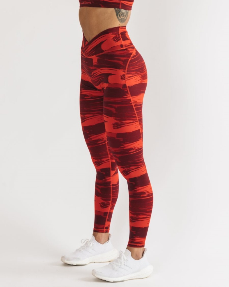 Alphalete Surface Power Legging Leggings Dame Camouflage | IHAGTF-483