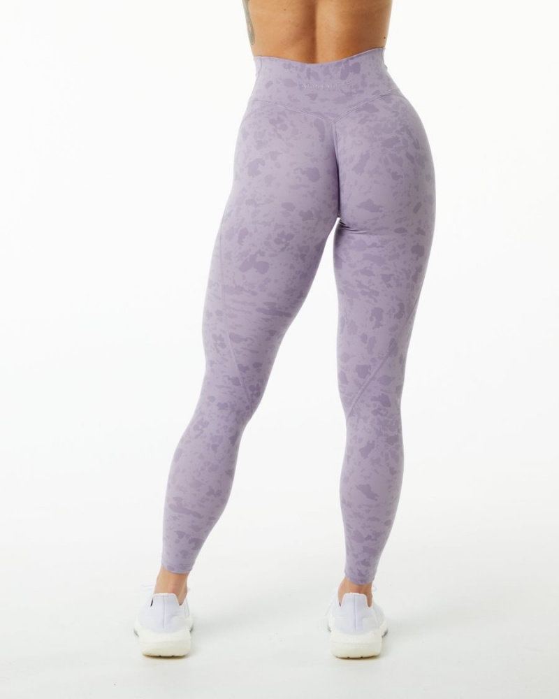 Alphalete Surface Power Legging Leggings Dame Pebble Print Misty Lilac | FGKCIP-156