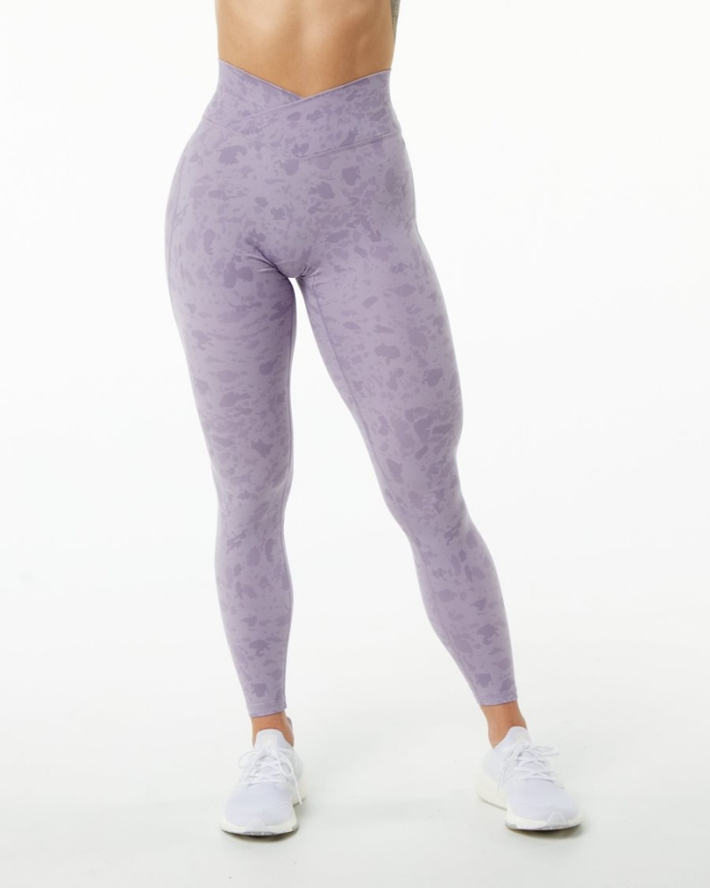 Alphalete Surface Power Legging Leggings Dame Pebble Print Misty Lilac | FGKCIP-156