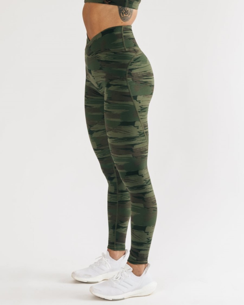 Alphalete Surface Power Legging Leggings Dame Olivengrønne Camouflage | FNHGBA-548