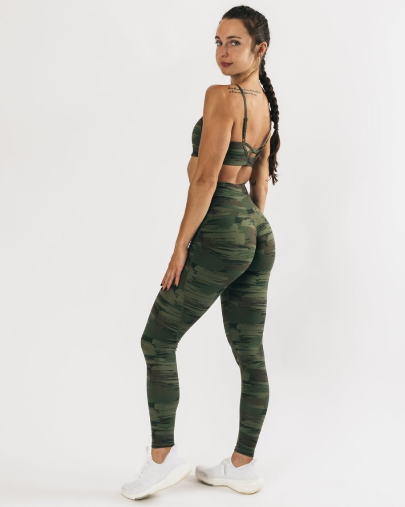 Alphalete Surface Power Legging Leggings Dame Olivengrønne Camouflage | FNHGBA-548