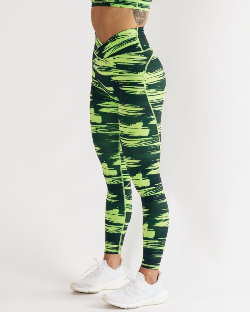 Alphalete Surface Power Legging Leggings Dame Camouflage | ZKNIQU-534