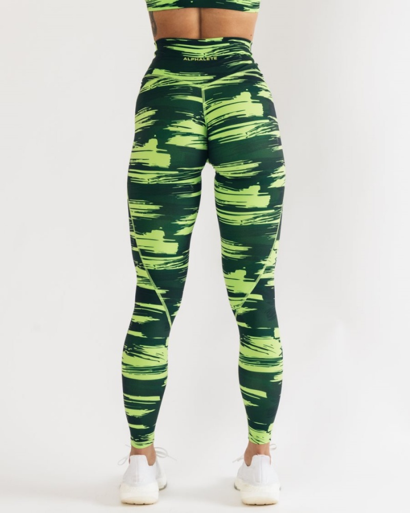 Alphalete Surface Power Legging Leggings Dame Camouflage | ZKNIQU-534