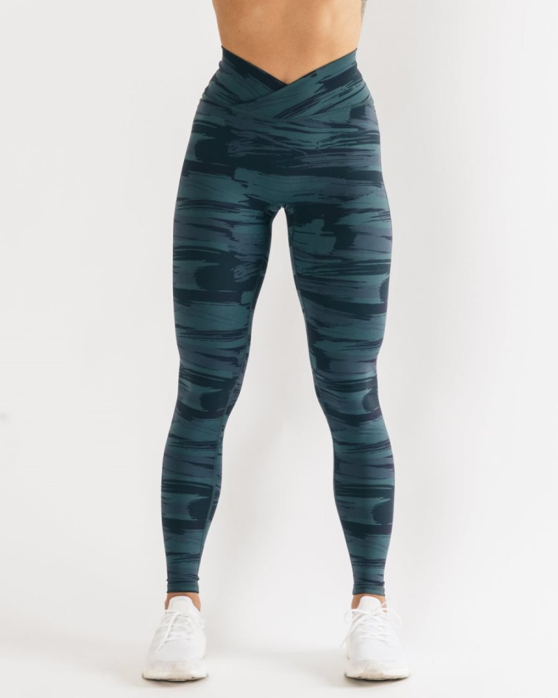 Alphalete Surface Power Legging Leggings Dame Blå Camouflage | KCWSRF-140