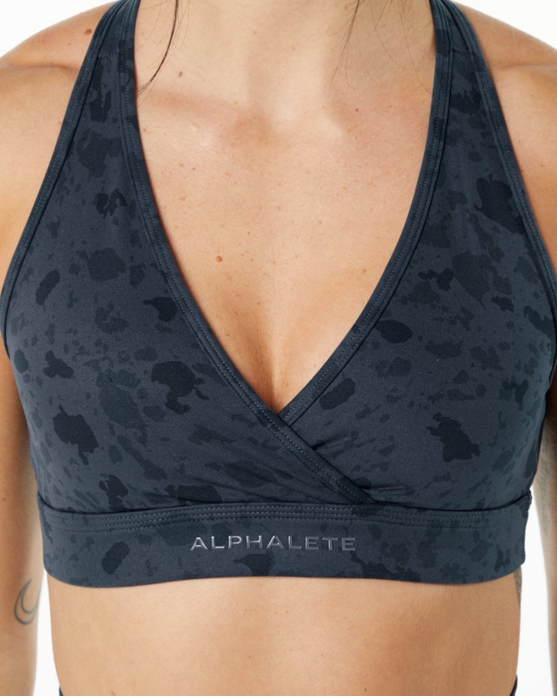 Alphalete Surface Wrap Bra Sports BH Dame Blå | LFIAVX-517