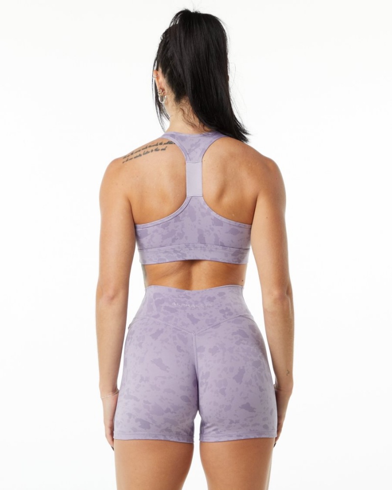 Alphalete Surface Wrap Bra Sports BH Dame Pebble Print Misty Lilac | MEXCHA-842