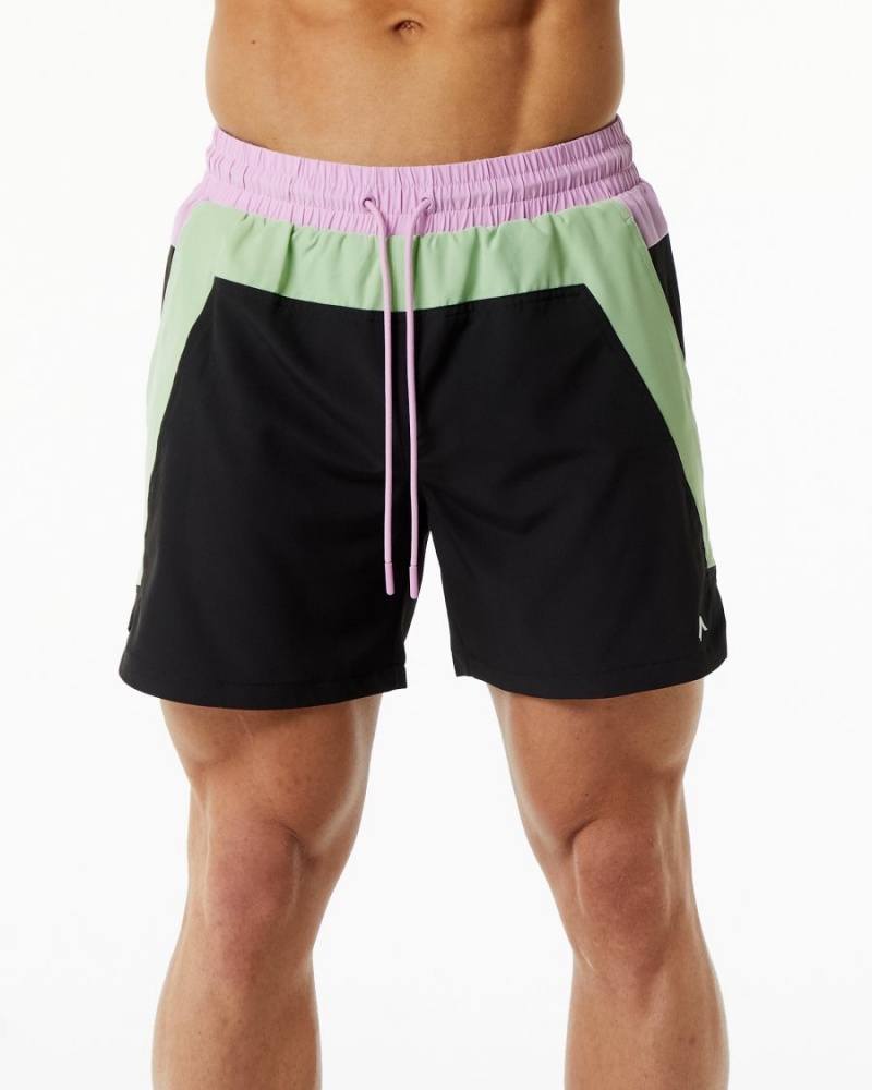 Alphalete Swim Trunk 5.5" Boardshorts Herre Grønn Svarte | YLCUGD-536