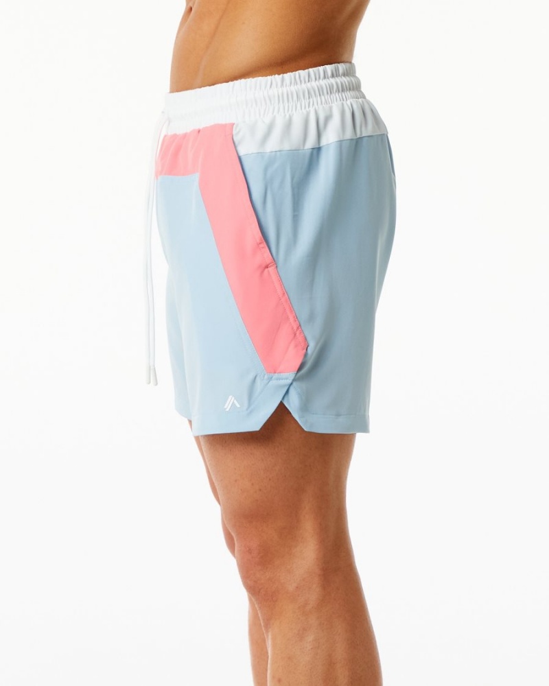 Alphalete Swim Trunk 5.5" Boardshorts Herre Korall Lyse Blå | HKMFTJ-397