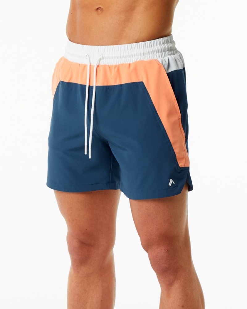 Alphalete Swim Trunk 5.5" Boardshorts Herre Oransje Blå | CIRYUB-563