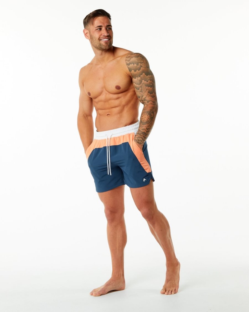 Alphalete Swim Trunk 5.5" Boardshorts Herre Oransje Blå | CIRYUB-563