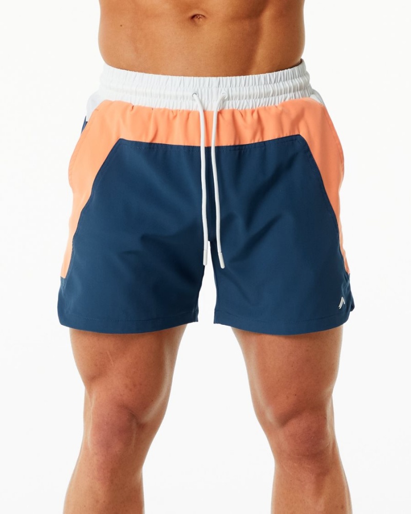 Alphalete Swim Trunk 5.5" Boardshorts Herre Oransje Blå | CIRYUB-563