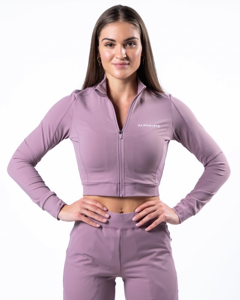 Alphalete Trace Jacket Jakker Dame Lilla | KPUZOV-725