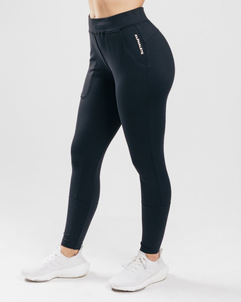 Alphalete Trace Jogger Joggebukser Dame Svarte | SFOCQR-053