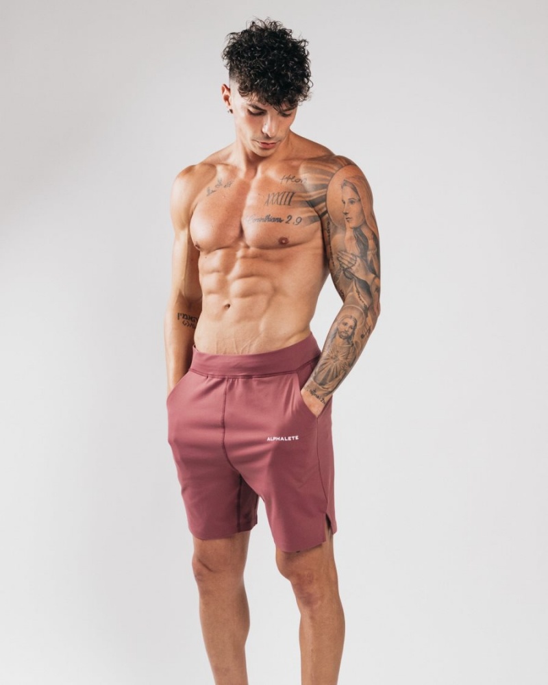 Alphalete Trace Kort 8" Shorts Herre Mauve | RIBFXJ-769