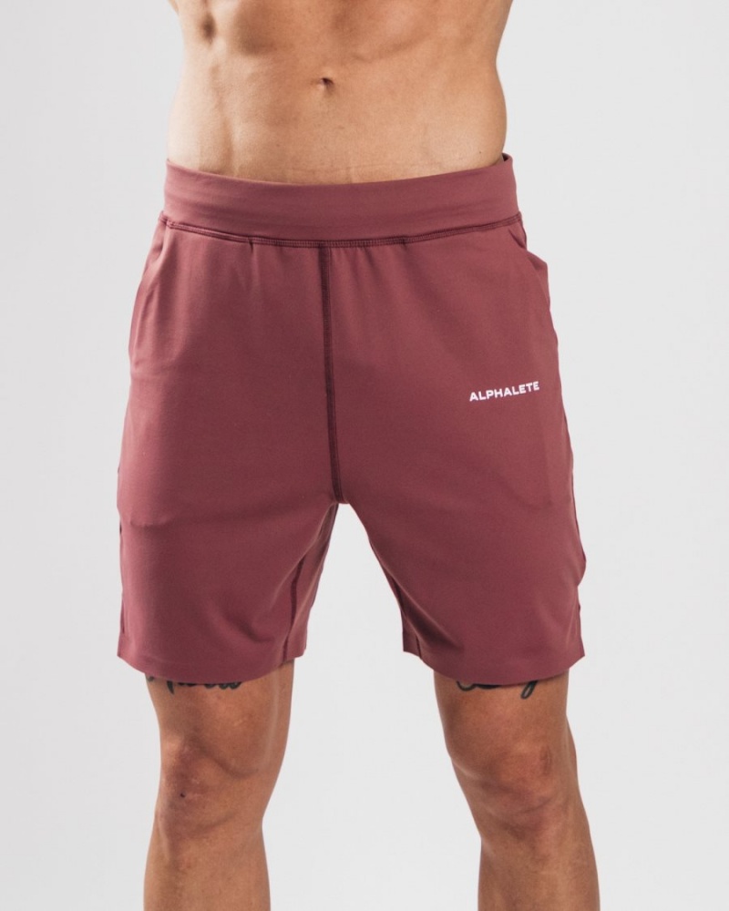 Alphalete Trace Kort 8" Shorts Herre Mauve | RIBFXJ-769