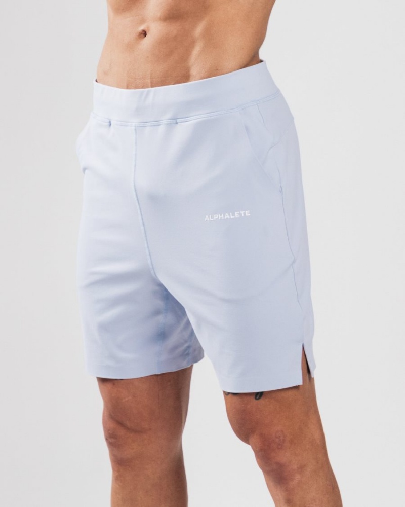 Alphalete Trace Kort 8" Shorts Herre Blå | UQYIEO-510