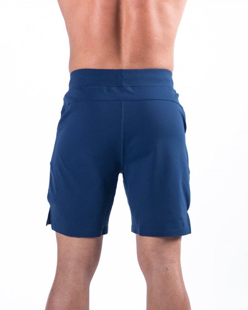 Alphalete Trace Kort 8" Shorts Herre Blå | PZXBUH-348