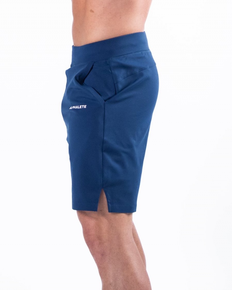 Alphalete Trace Kort 8" Shorts Herre Blå | PZXBUH-348