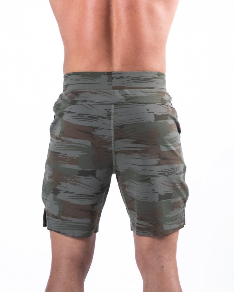 Alphalete Trace Kort 8" Shorts Herre Olivengrønne Camouflage | HTUXBS-713