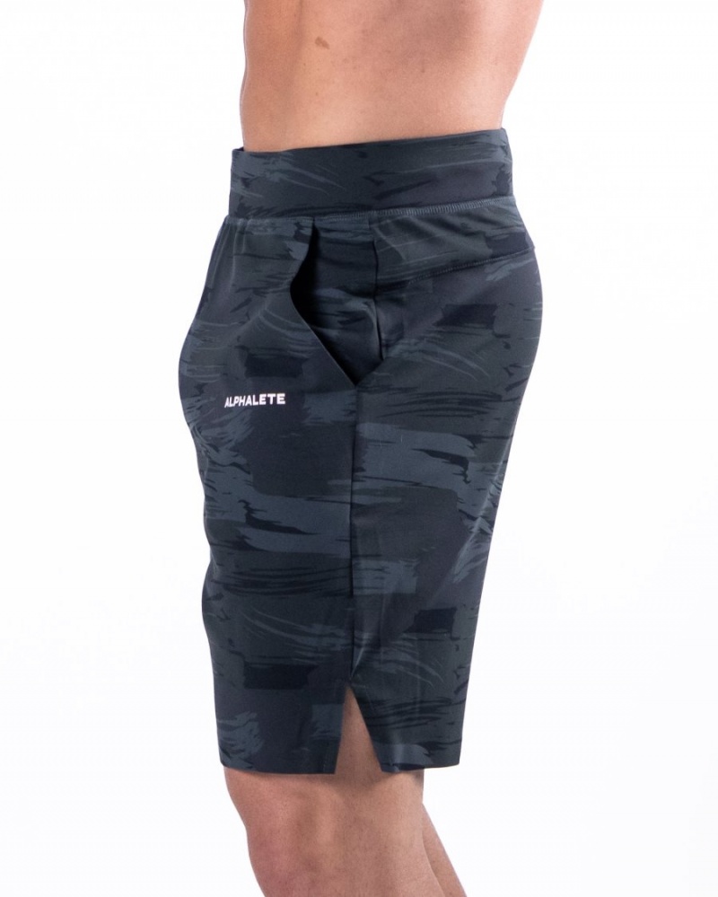 Alphalete Trace Kort 8" Shorts Herre Svarte Camouflage | OWYNCX-486