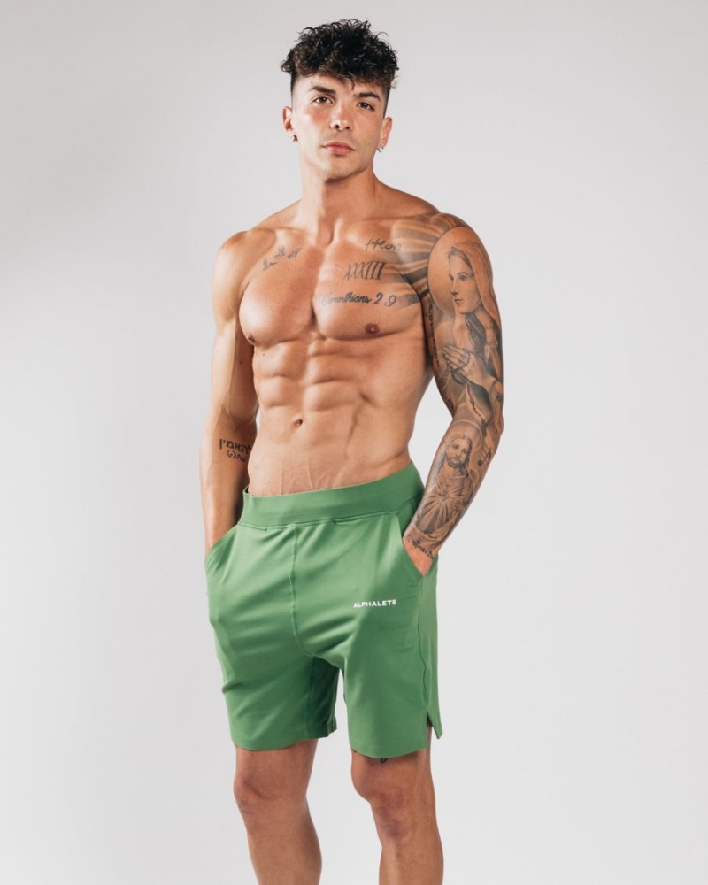 Alphalete Trace Kort 8" Shorts Herre Grønn | TFDLKI-786