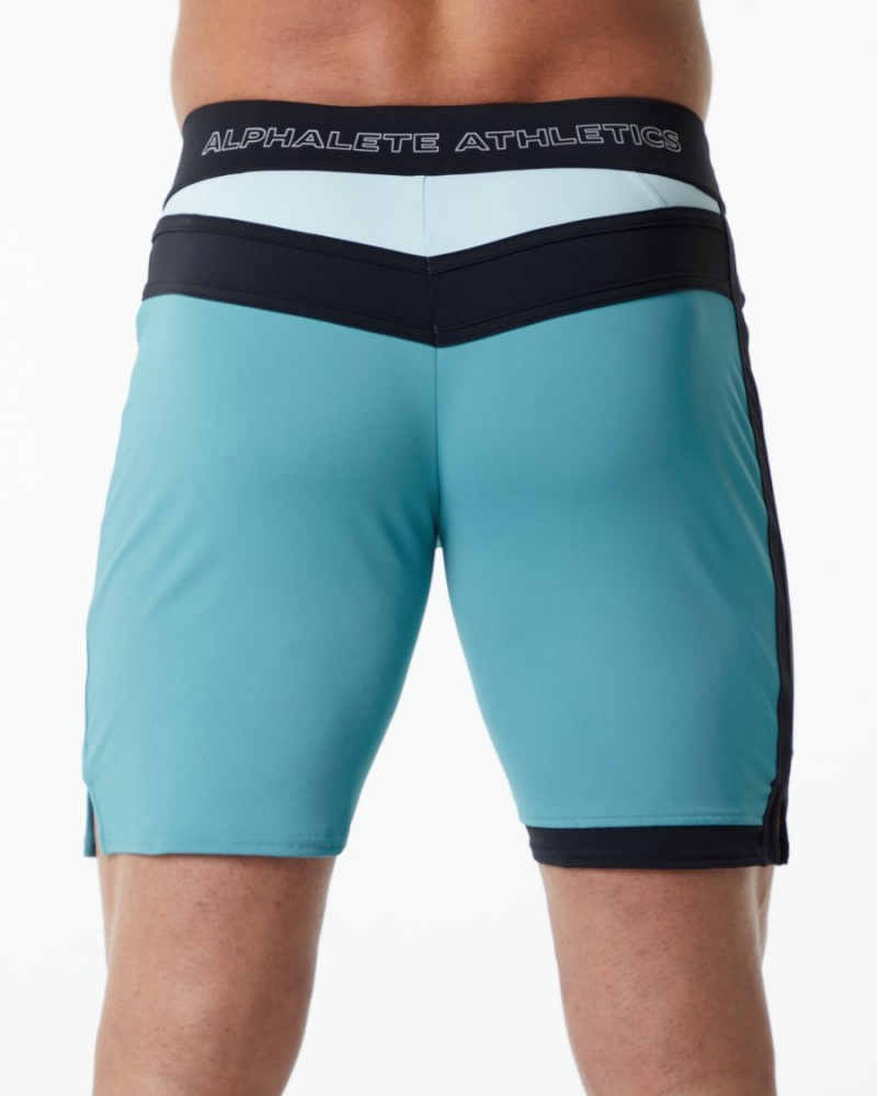 Alphalete Trident Konkurranse Kort Boardshorts Herre Teal | EKWIOM-178