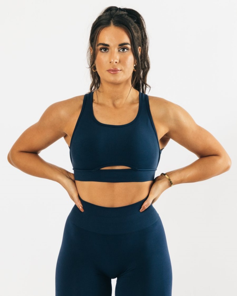 Alphalete Trinity Bra Sports BH Dame Blå | BFEOGH-074