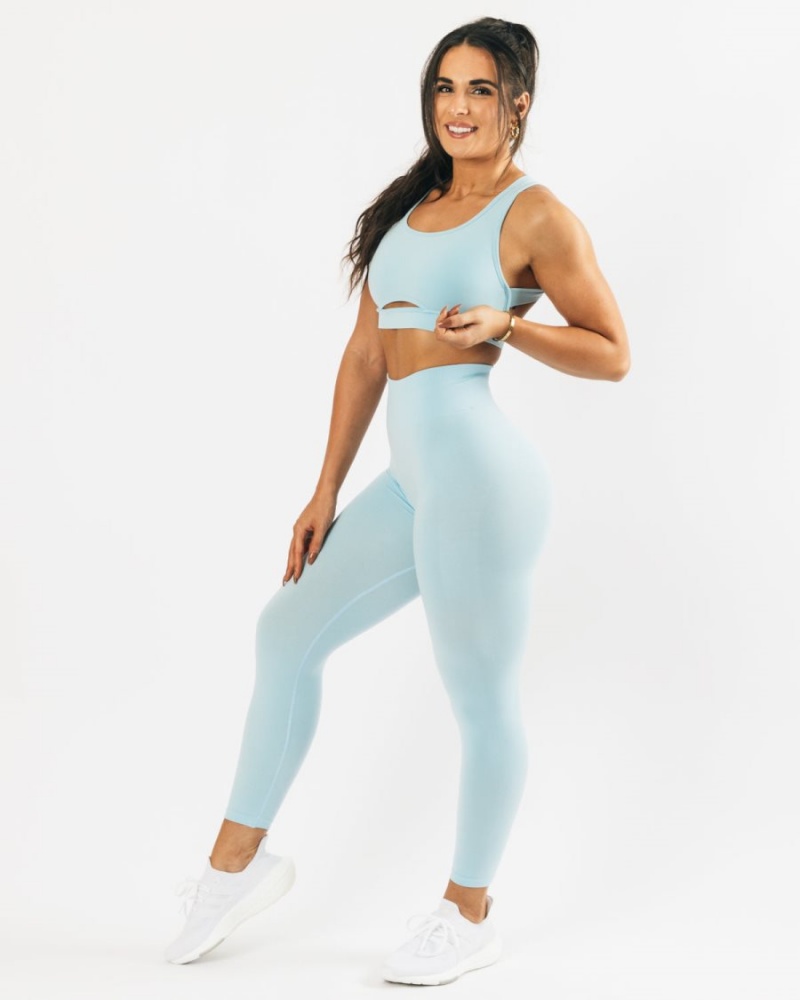 Alphalete Trinity Bra Sports BH Dame Blå | RQALHG-176