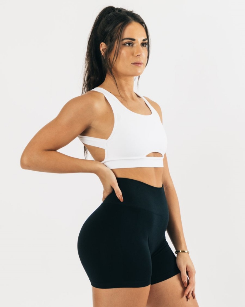 Alphalete Trinity Bra Sports BH Dame Hvite | WCODMV-870